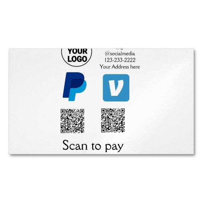 Venmo paypal scan to pay add q r code logo text na magnet
