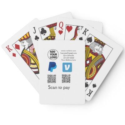 Venmo paypal scan to pay add q r code logo text na poker cards