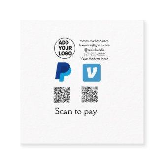 Venmo paypal scan to pay add q r code logo text na square