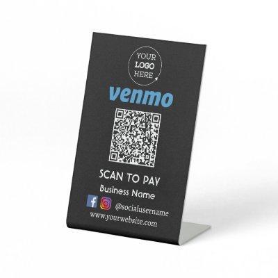 Venmo QR Code Payment | Scan to Pay Pedestal Sign