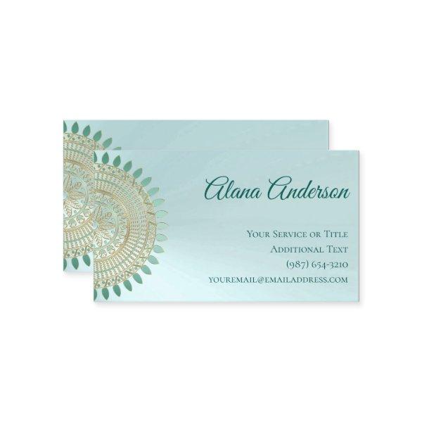 Versatile Mint Green and Gold Mandala
