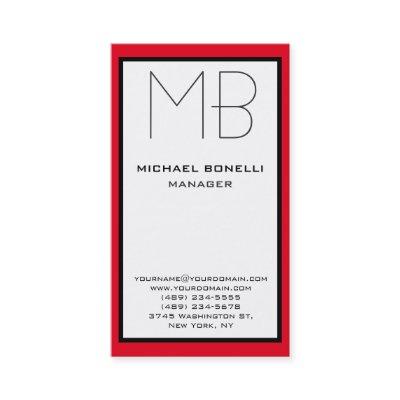 Vertical black red border monogram