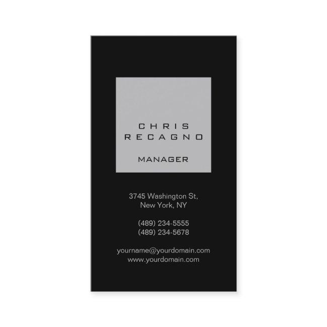 Vertical Black Silver Gray Square