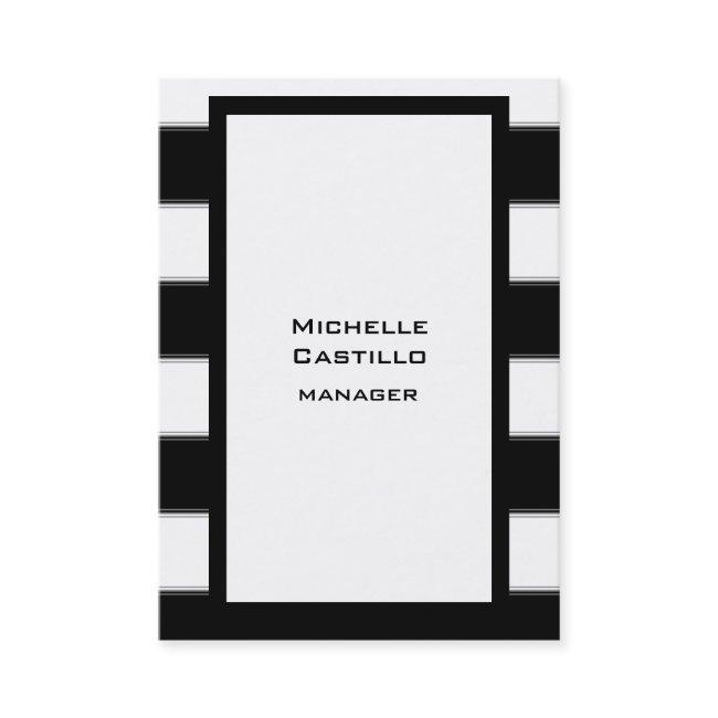 Vertical Black White Striped Plain Modern
