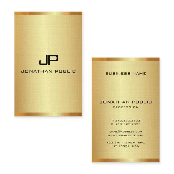 Vertical  Monogram Elegant Faux Gold