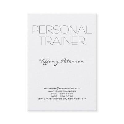 Vertical Clean White Plain Simple Personal Trainer