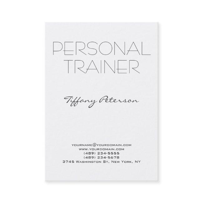 Vertical Clean White Plain Simple Personal Trainer