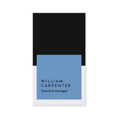 Vertical elegant blue white black plain manager