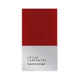 Vertical elegant red metallic silver plain manager
