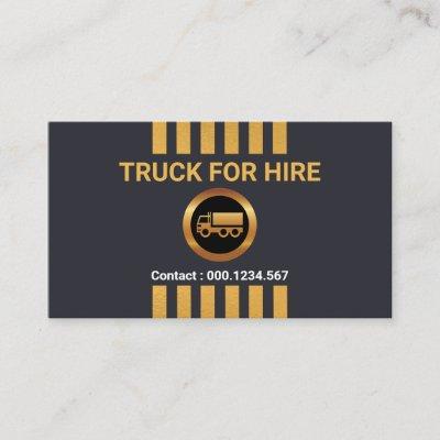 Vertical Gold Tabs Grey Truck Driver