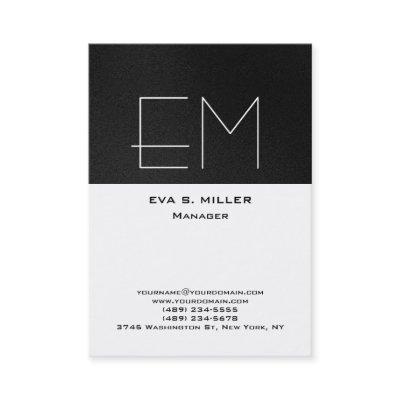 Vertical grey white monogram professional modern