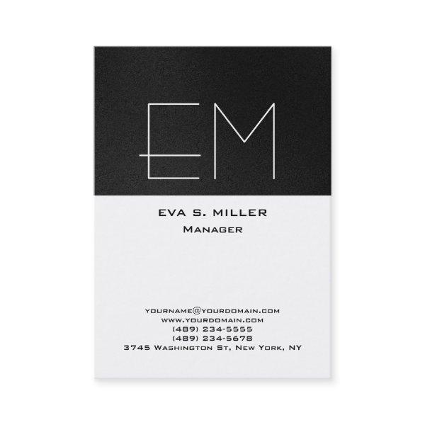 Vertical grey white monogram professional modern