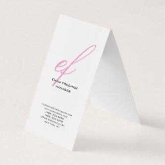 Vertical modern pink grey white huge monogram