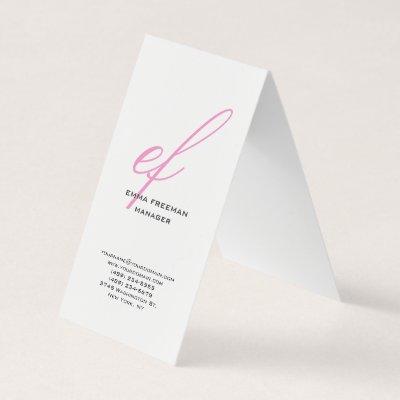 Vertical modern pink grey white huge monogram