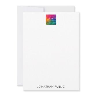 Vertical Note Card Name Logo Here Modern Minimal