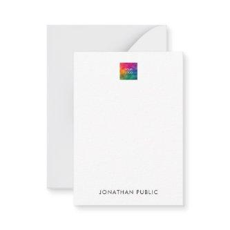 Vertical Note Cards Upload Your Own Logo Here