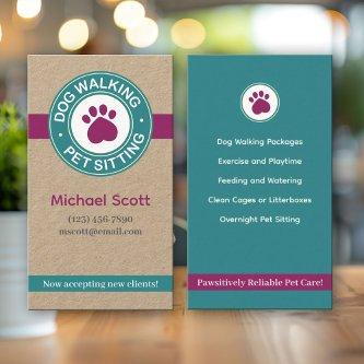 Vertical Pet Sitting Pawprint