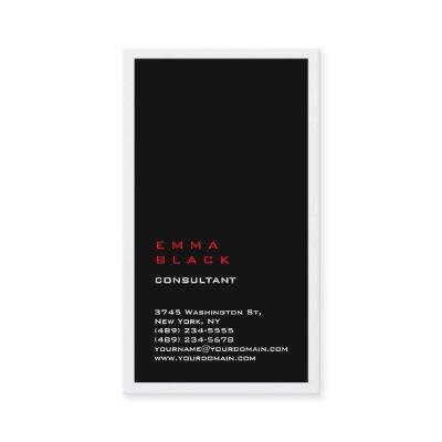 Vertical Plain Black Red White Border Consultant