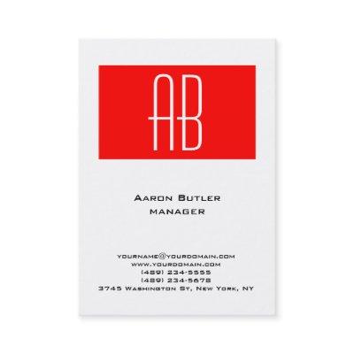 Vertical plain black white red stripe monogram
