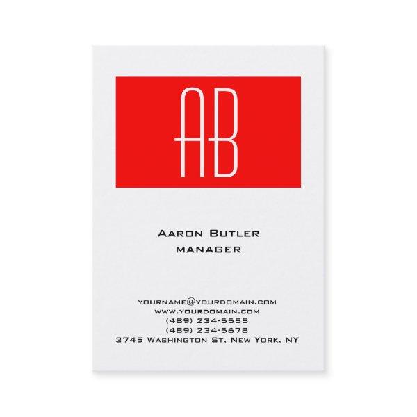 Vertical plain black white red stripe monogram