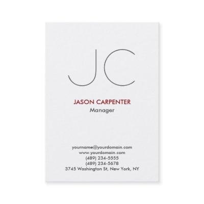 Vertical plain white simple professional monogram