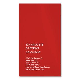 Vertical Red Trendy Minimalist Elegant Simple  Magnet