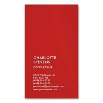 Vertical Red Trendy Minimalist Elegant Simple  Magnet