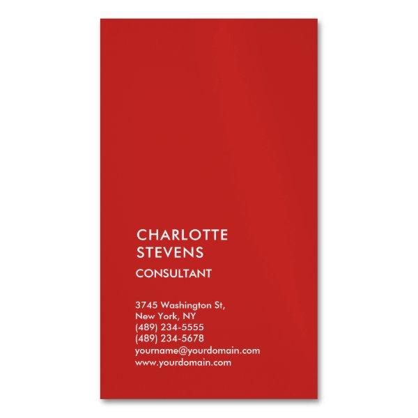 Vertical Red Trendy Minimalist Elegant Simple  Magnet