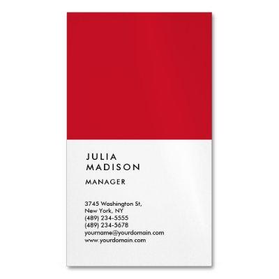 Vertical Red White Trendy Manager Consultant  Magnet