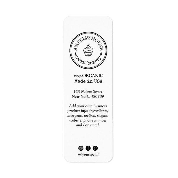 Vertical Return Address Business Product Labels
