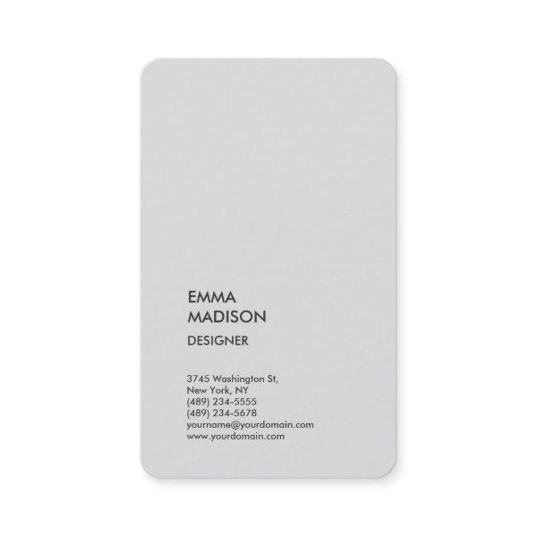 Vertical Stylish Professional Minimalist Grey