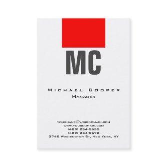 Vertical white red plain simple monogram clean