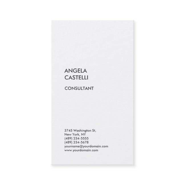 Vertical White Trendy Modern Minimalist Plain Busi