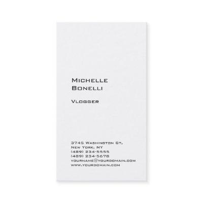 Vertical White Trendy Vlogger Blogger Web Designer