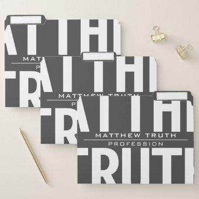 Very Bold Modern Dark Grey White Text File Folder