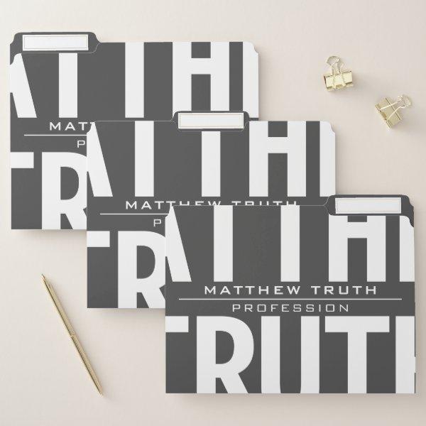 Very Bold Modern Dark Grey White Text File Folder