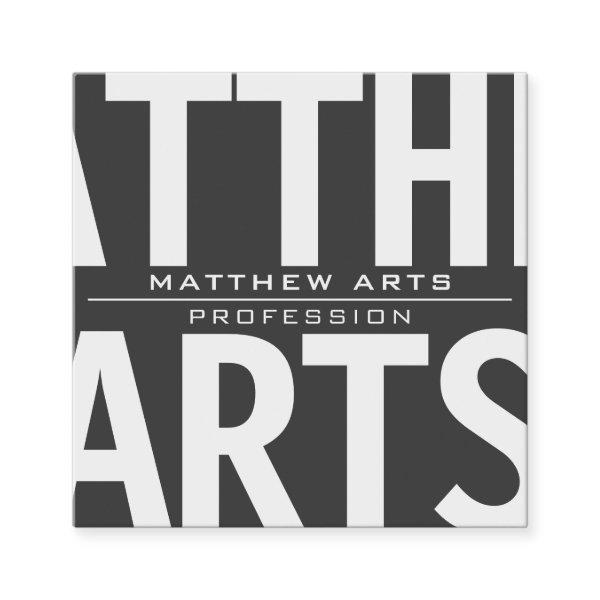 Very Bold Modern Dark Grey & White Text Square