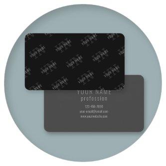 Very Dark Gray & Black Monogram Name Pattern