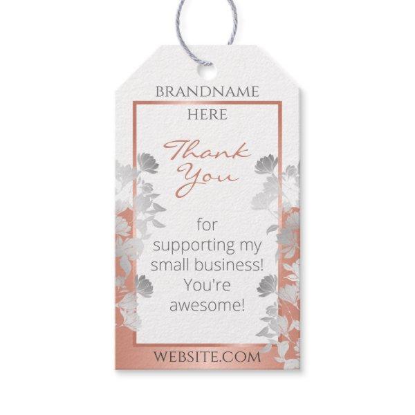 Very Elegant Floral White and Rose Gold Product Gift Tags