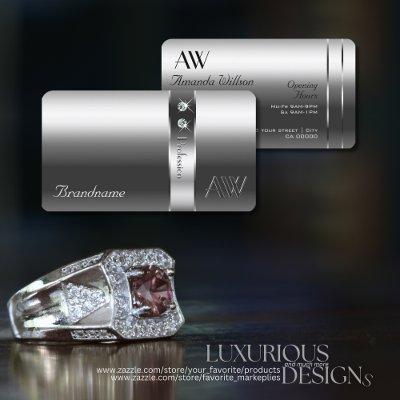 Very Elegant Silver Shimmery Diamonds and Initials