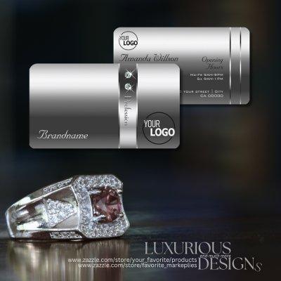 Very Elegant Silver Shimmery Diamonds and Logo