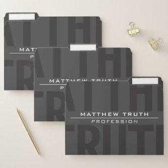 Very Modern Bold Dark Grey White Text File Folder