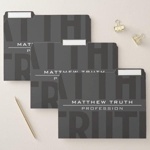 Very Modern Bold Dark Grey White Text File Folder