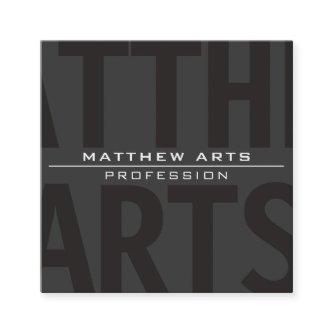Very Modern Bold Dark Grey White Text Square