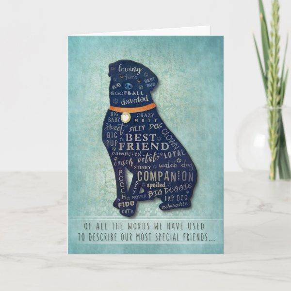 Vet & Business Rottweiler Dog Sympathy Card