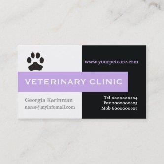 Vet/Veterinary Clinic, paw lavender eye-catching