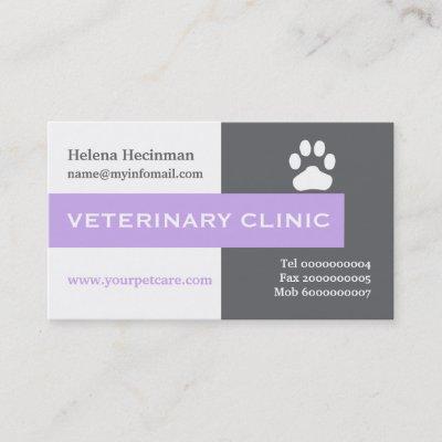 Vet/Veterinary Clinic, paw lavender eye-catching