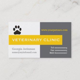 Vet/Veterinary Clinic, paw yellow eye-catching