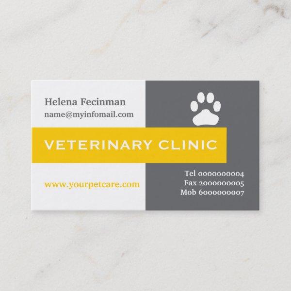 Vet/Veterinary Clinic, paw yellow eye-catching