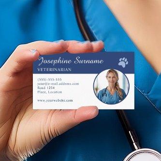 Veterinarian Custom Photo Template With Blue Paw